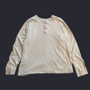 Grey Long-sleeve Henley Tee